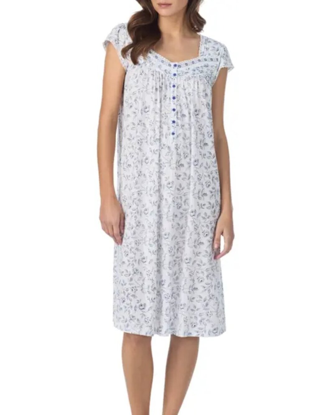 Eileen West 100% Cotton Floral Ballet Nightgown Sz L‎
